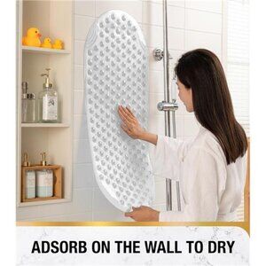 HITSLAM Bathtub and Shower Mat Non Slip, Oval 35 x 16 Inch Long Bath Mat for